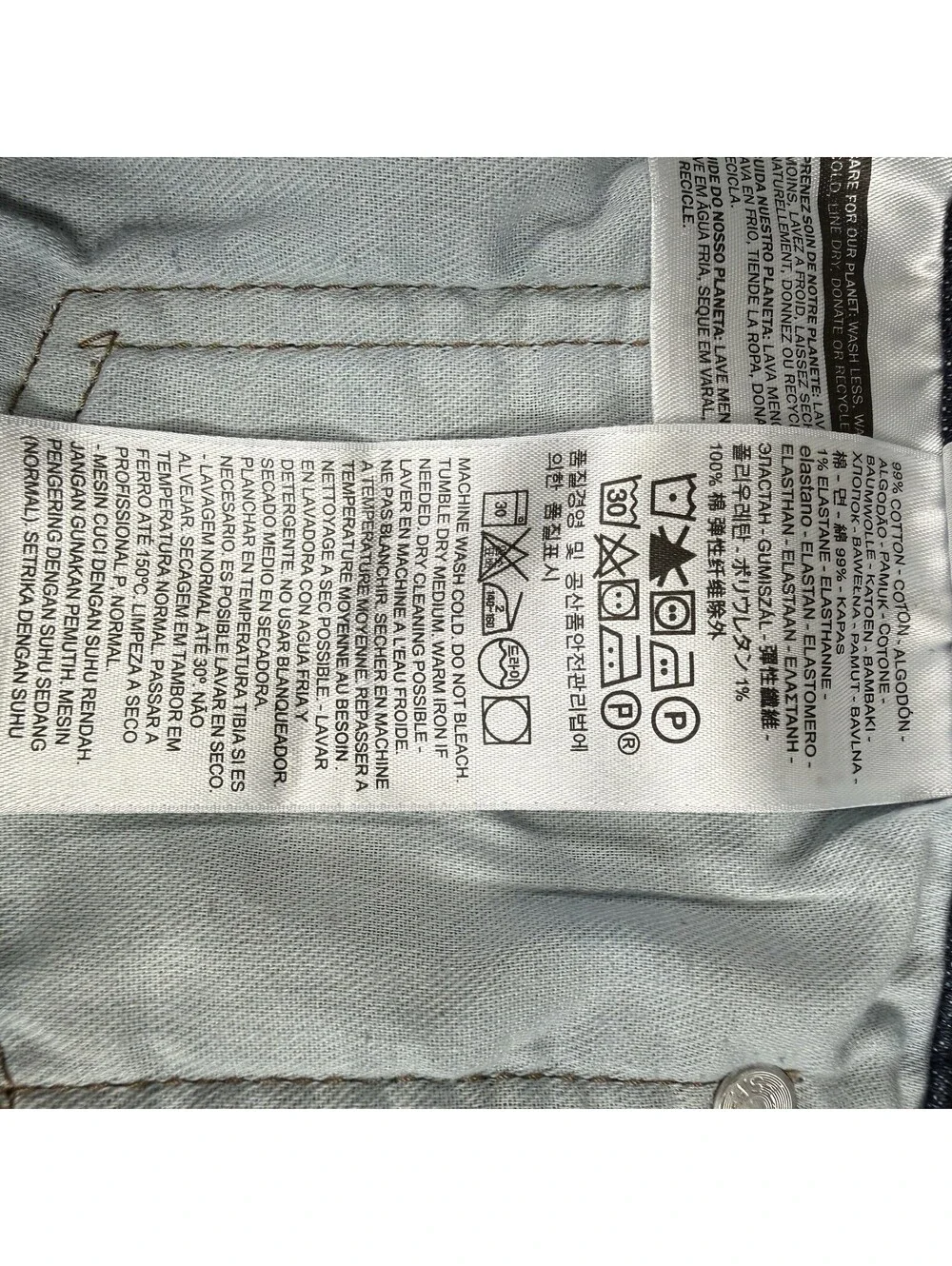 Levi’s 511 Slim Fit Zipped Men's W38/L32 Blue Jeans Whiskers Mid Rise